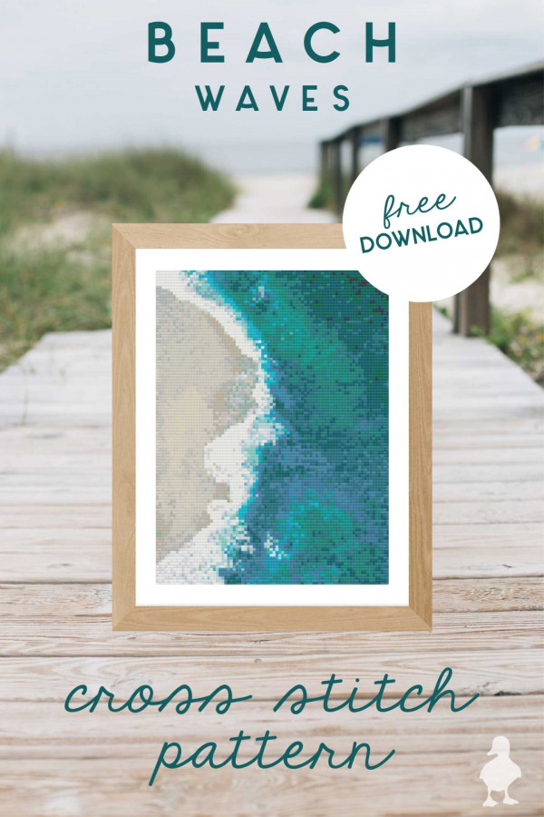 beach waves cross stitch