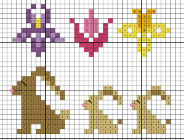 spring cross stitch minis