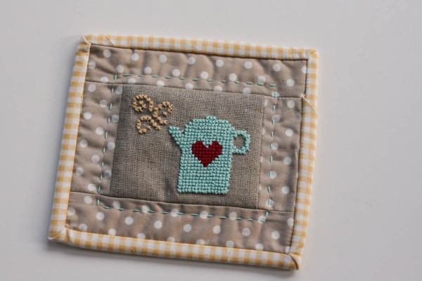 coffee cross stitch coaster