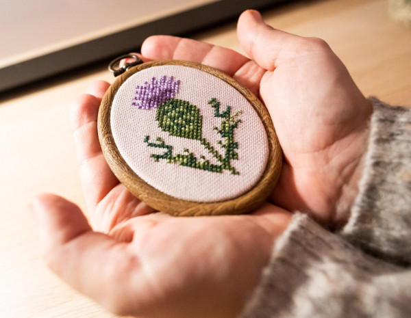 scottish thistle cross stitch