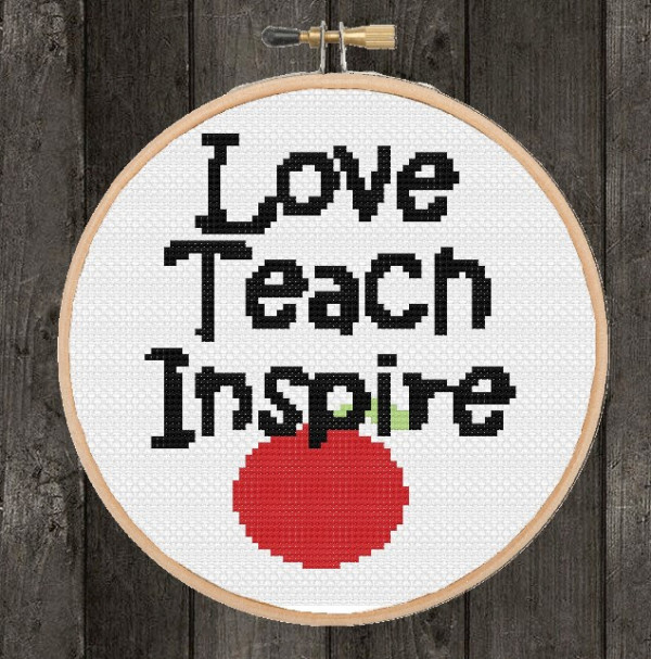 teacher cross stitch pattern