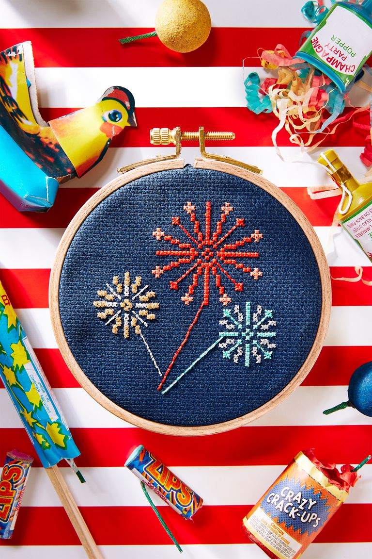 stars and stripes heart cross stitch 